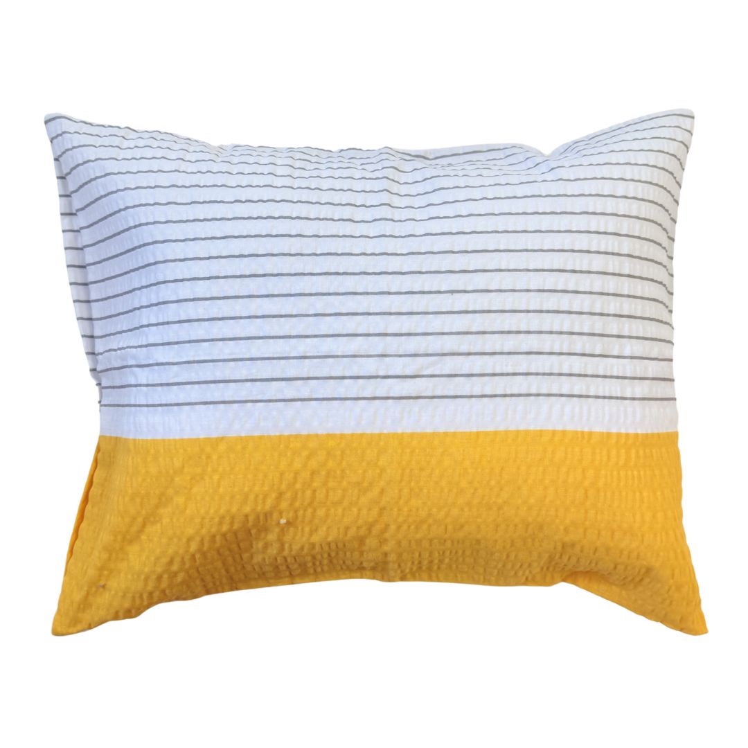 Krepp-Bettwäscheset 3-teilig - Orange/Burgund/Grau