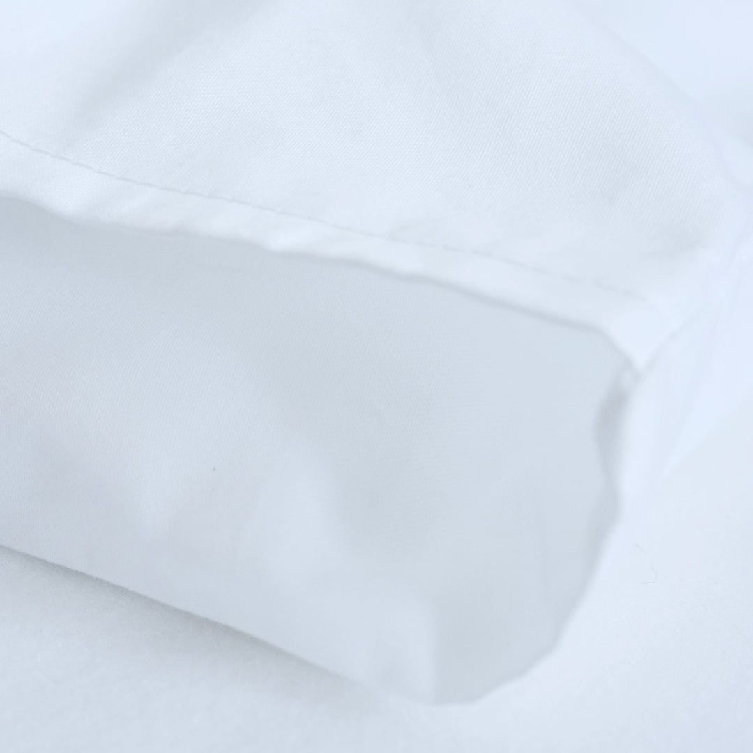 White satin bed sheet set 100% cotton - zippered - set of 2 - 130 g/m2