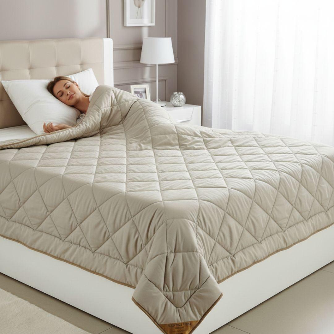 Weiß - Woll-4-Jahreszeiten-Bettdecke - 140x200 cm