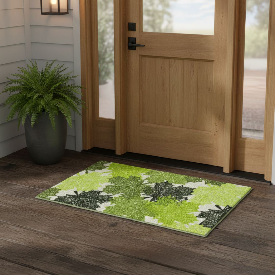 Doormat - Leaf pattern - Green