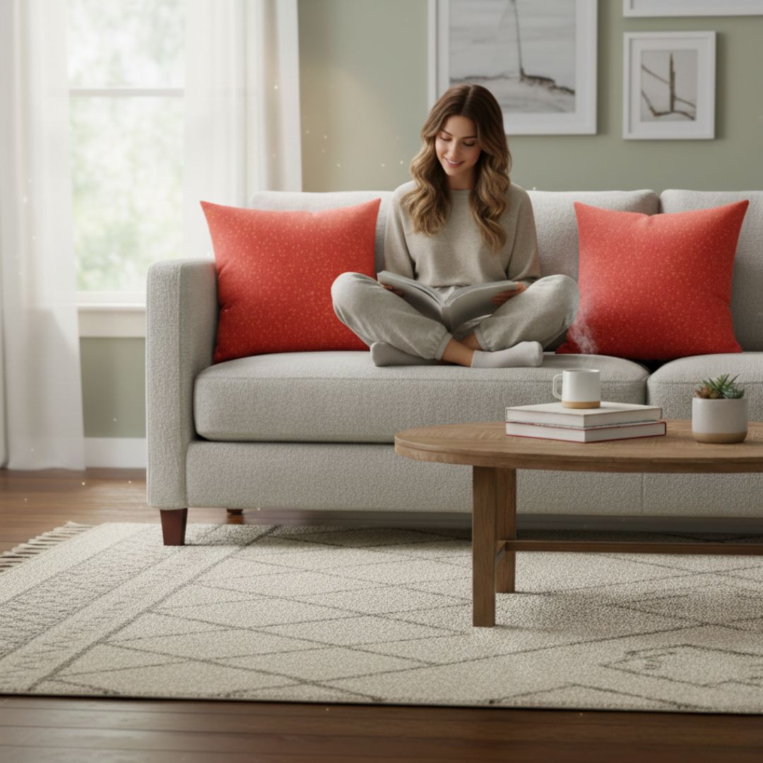 Ünnapi piros csillagos párna