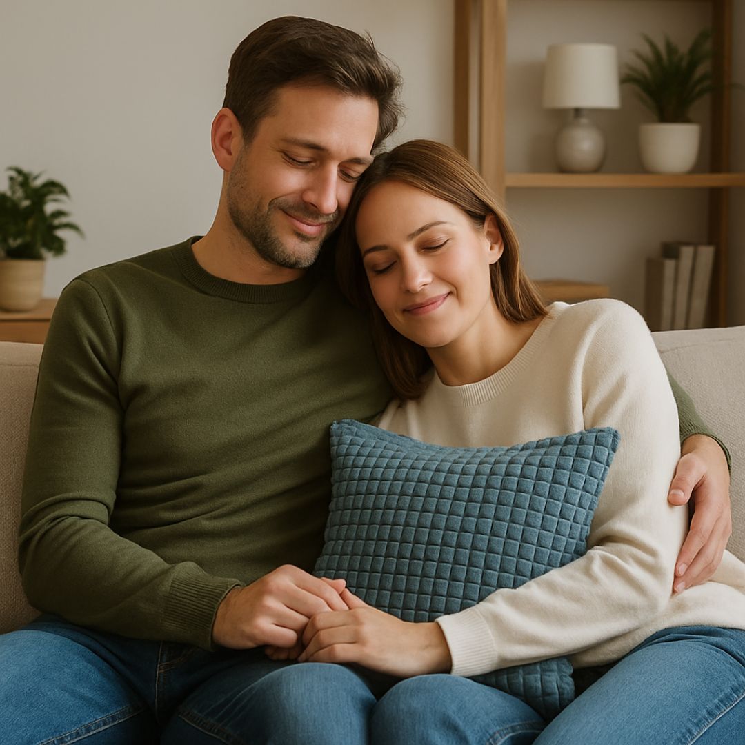 Grey decorative pillow - 45x55 cm