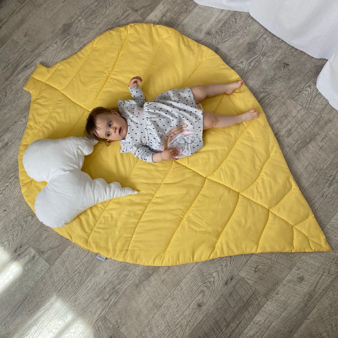 Leaf Kinderspielmatte und Decke - gelb