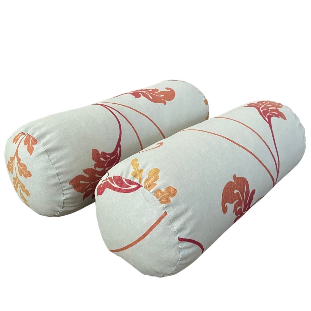 Beige branched - cylinder pillow 2 pcs