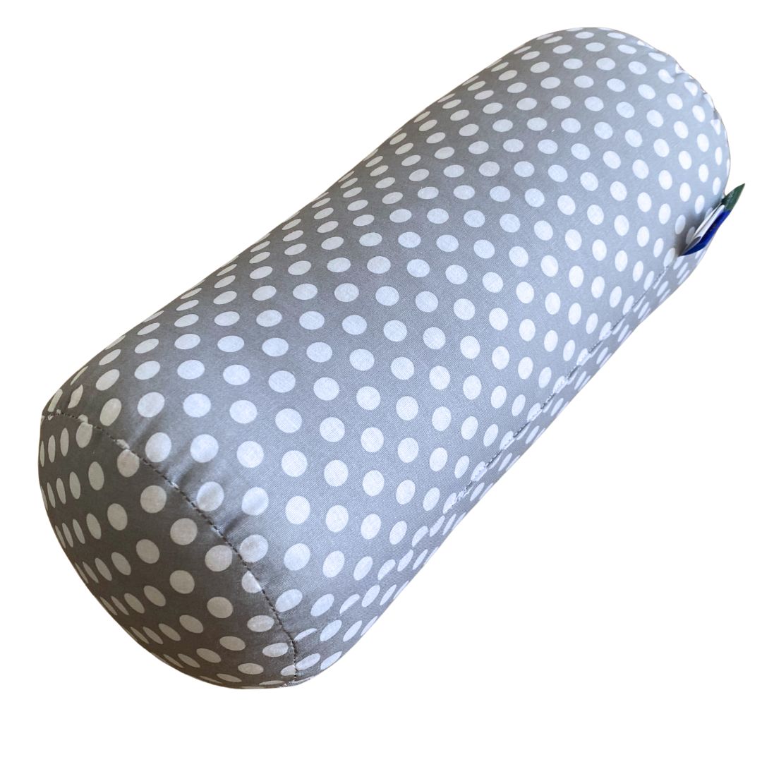 Pamut szürke pöttyös - hengerpárna