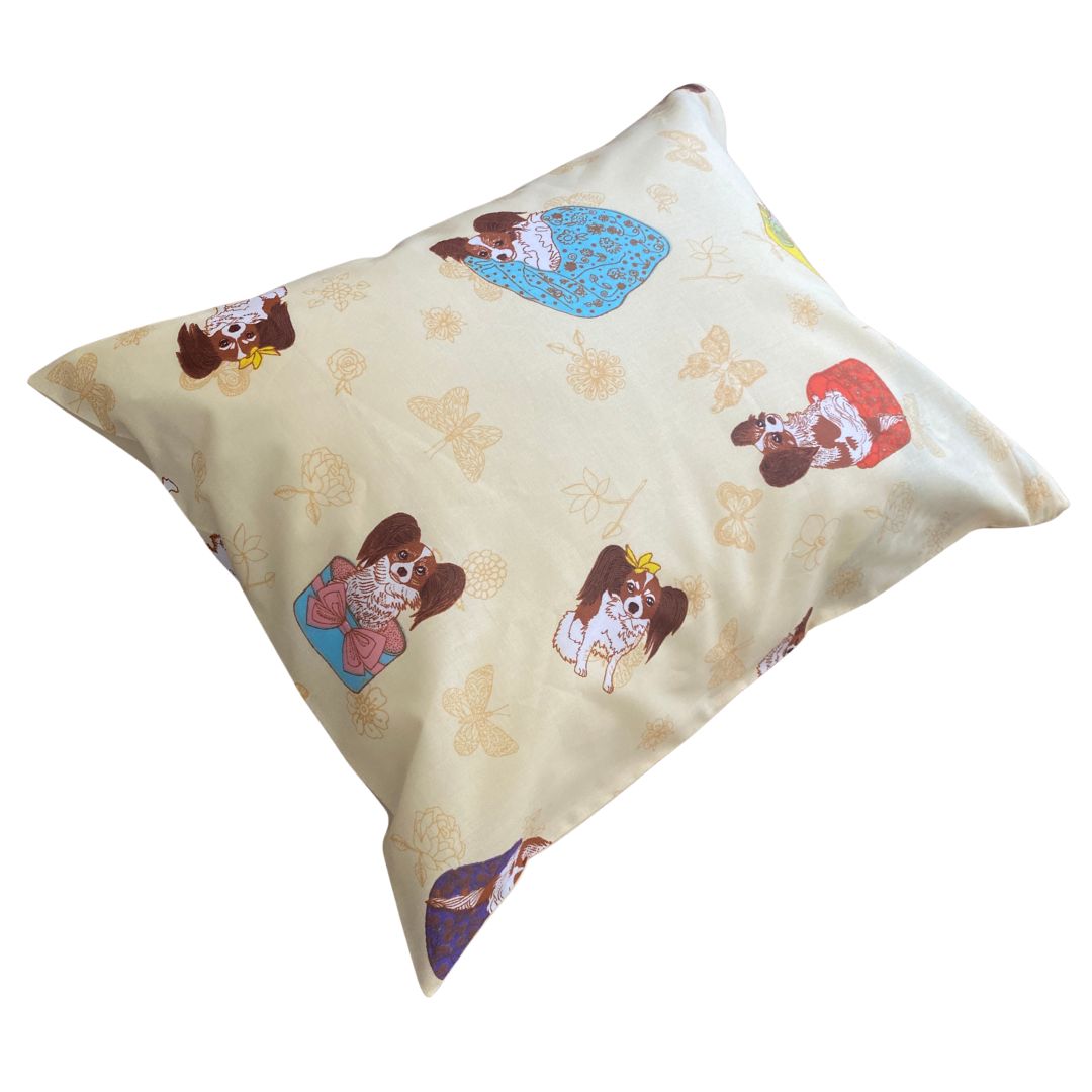 Pamut kispárnahuzat - Fekvő kutyás