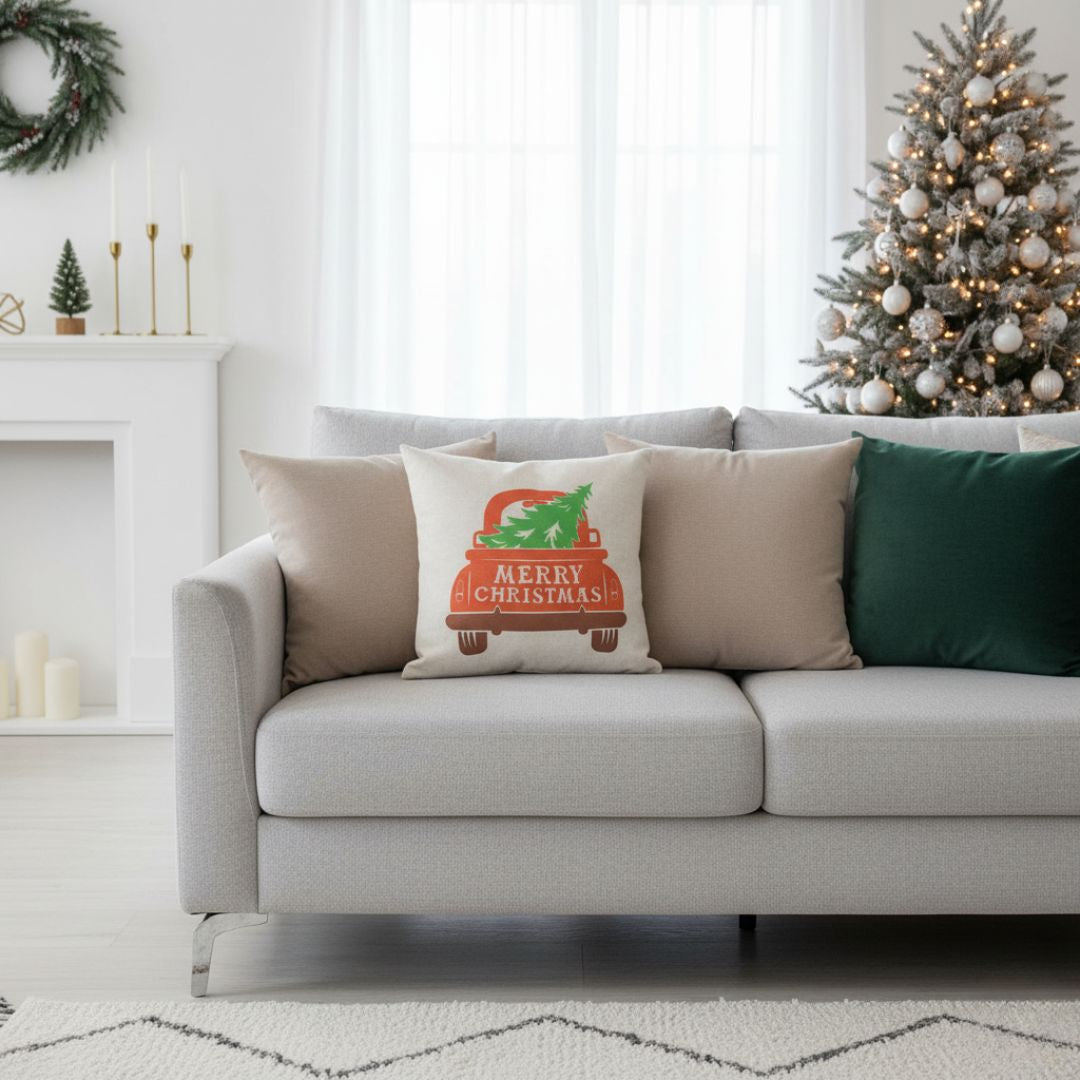 Red star zippered pillow with insert