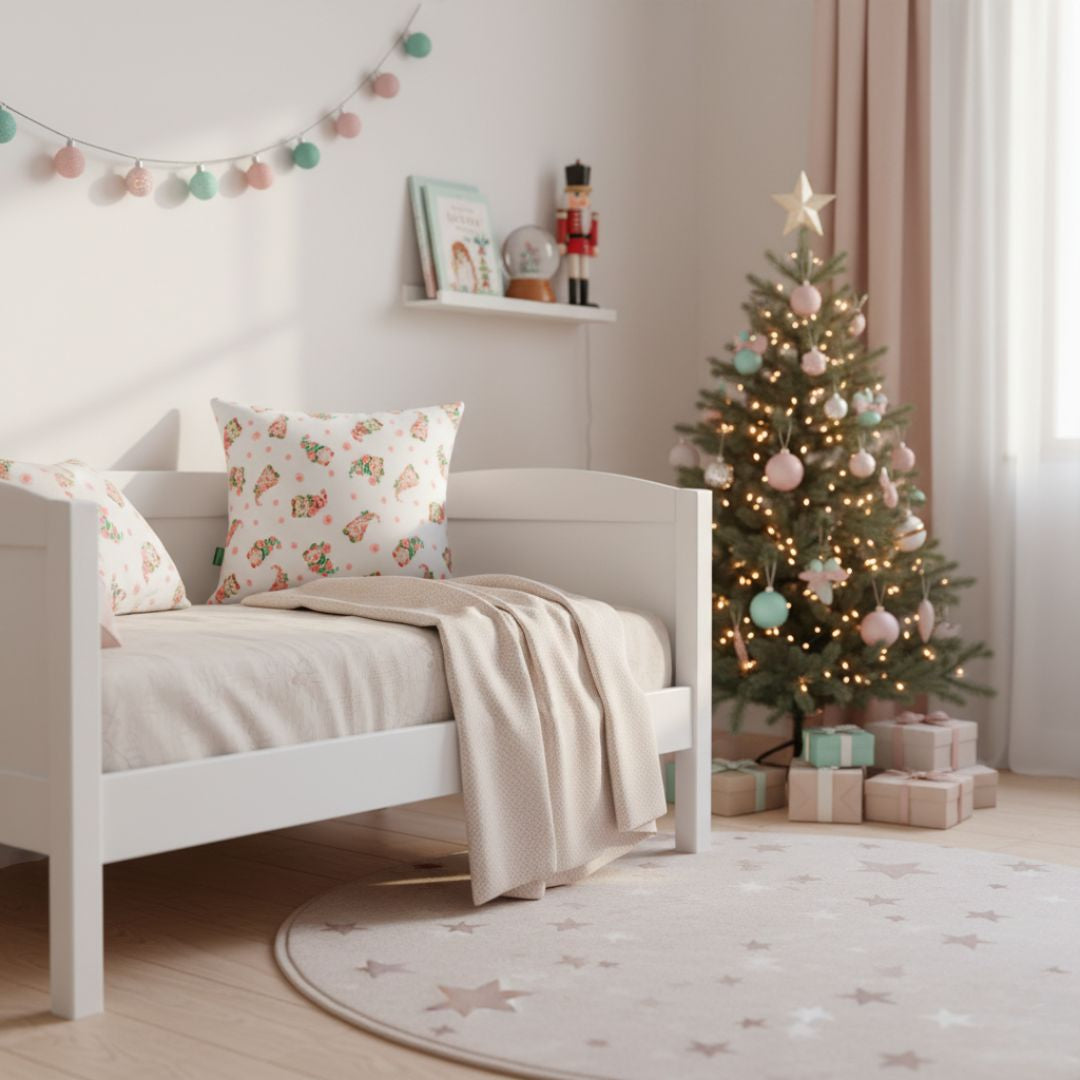 Kissen mit Reißverschluss und Einsatz in Rot mit Stern