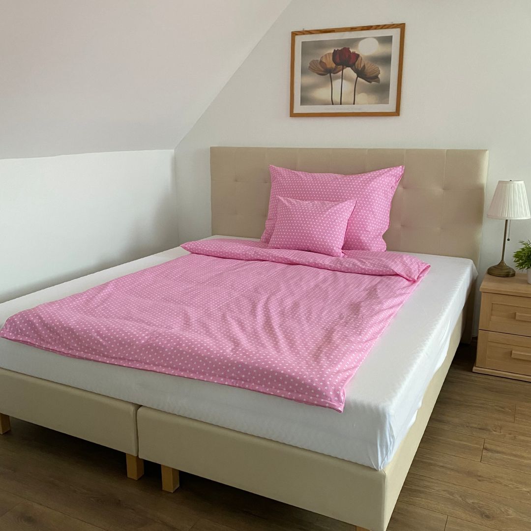 Kissenbezug aus Baumwolle - Rosa Sterne