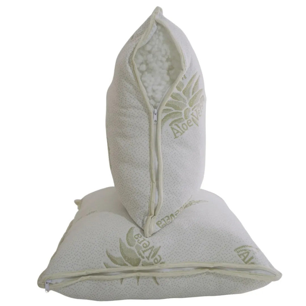 Aloe Vera 2-piece half pillow set - adjustable firmness