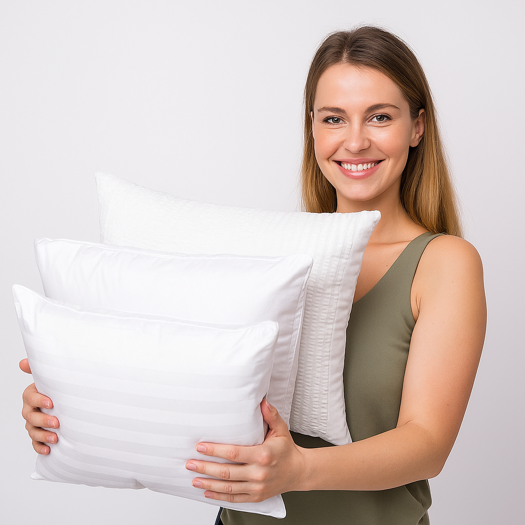 Formbares kleines Kissen - 100% Baumwolle - mit variablem weißem Stoff - 2 Stk.