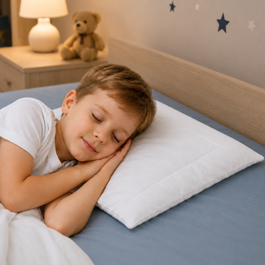 Microfiber soft lapos gyerekpárna - fehér steppelt