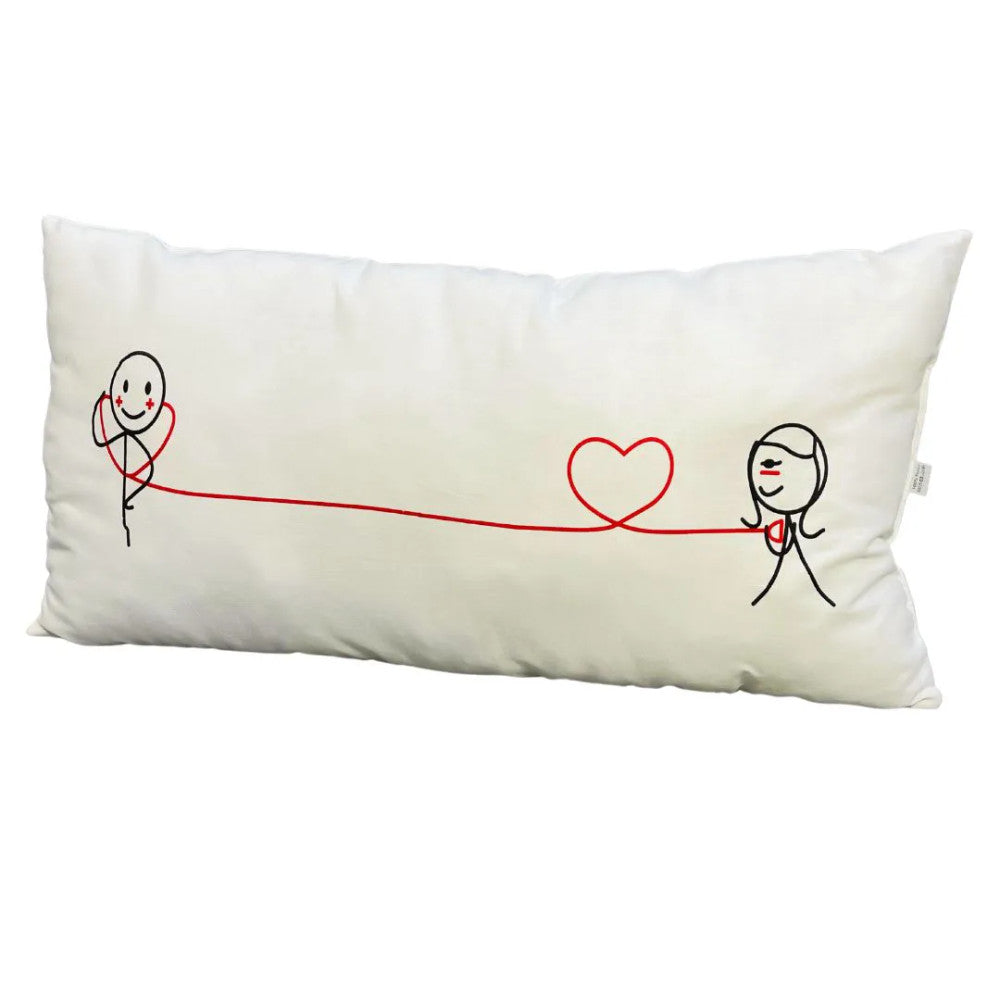 Heart sends heart rectangular decorative pillow - 100% cotton