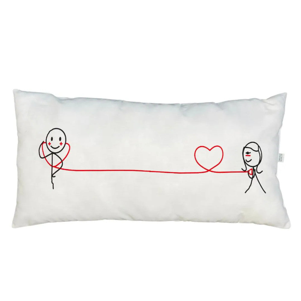 Heart sends heart rectangular decorative pillow - microfiber
