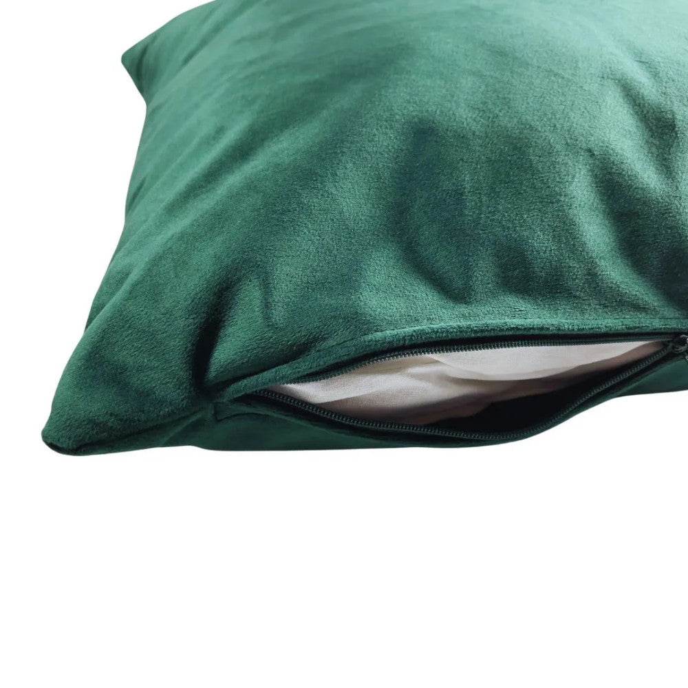 Moosgrünes Dekokissen aus Samt - mit Einlage - 2er-Set - 45x45 cm