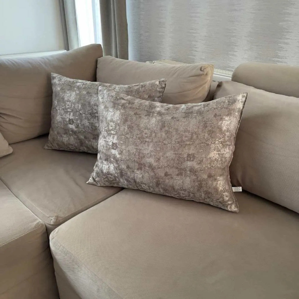 Decorative silver cushion - 40x60 cm