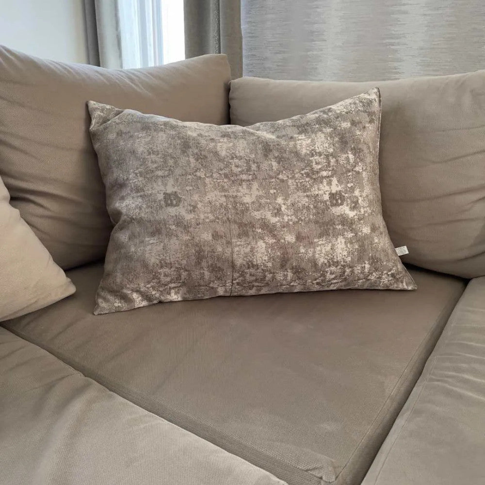 Decor silver decorative pillow set of 2 - square and rectangle
