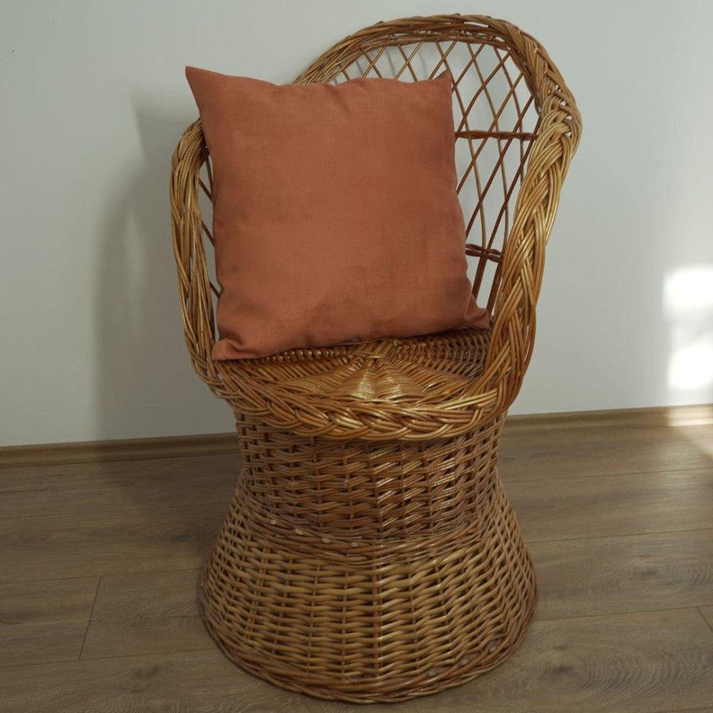 Salmon velvet decorative pillow - with insert