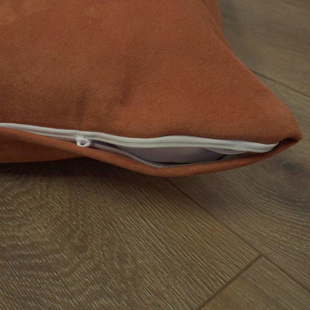 Salmon suede decorative cushion - with insert - 50x50 cm