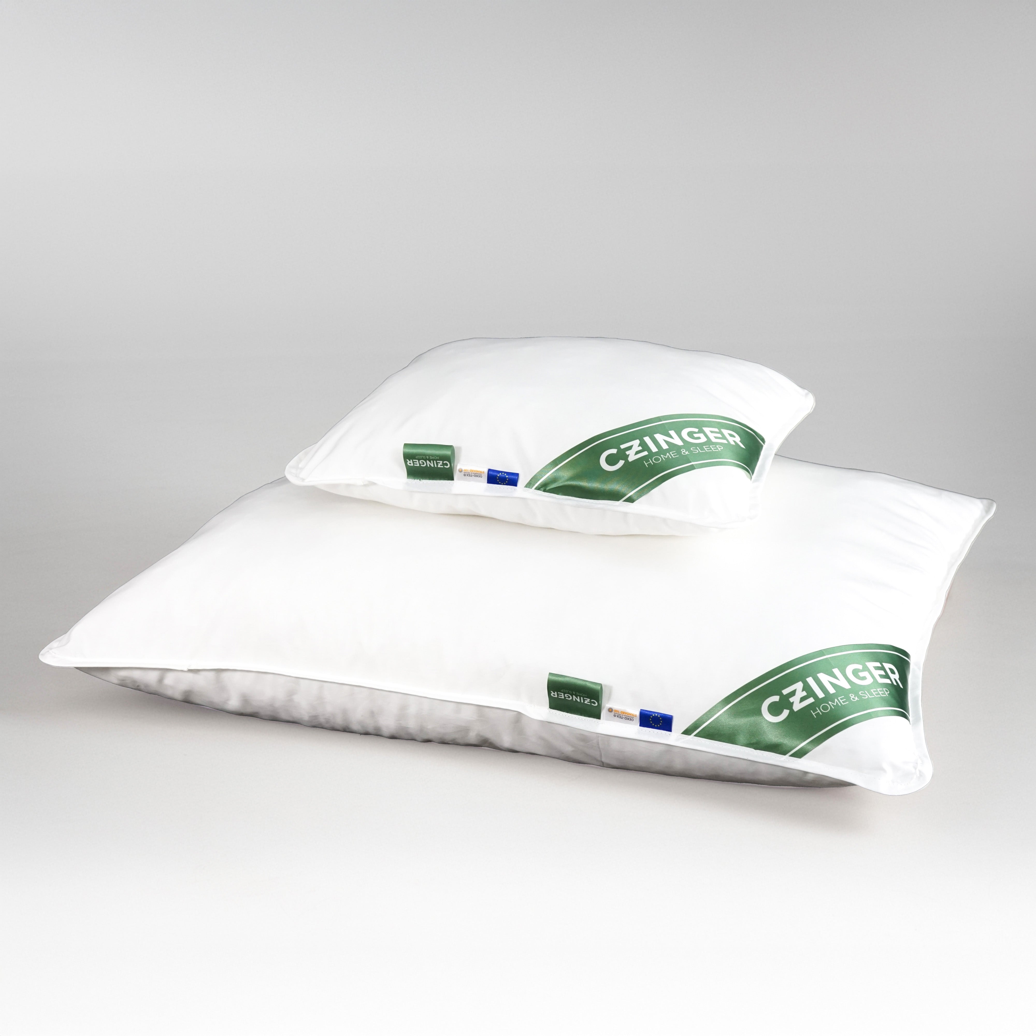 Allergy "STOP" anti-allergic pillow set /large pillow, small pillow/ 100% cotton cover with hem band