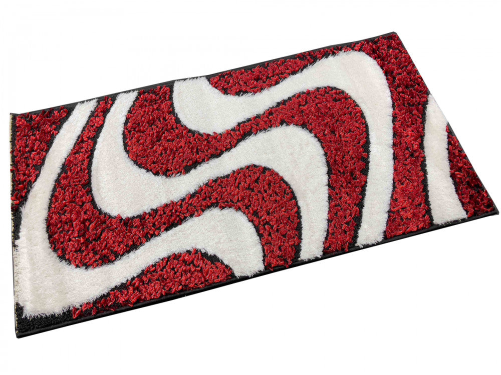 Piros-fehér hullámos futószőnyeg