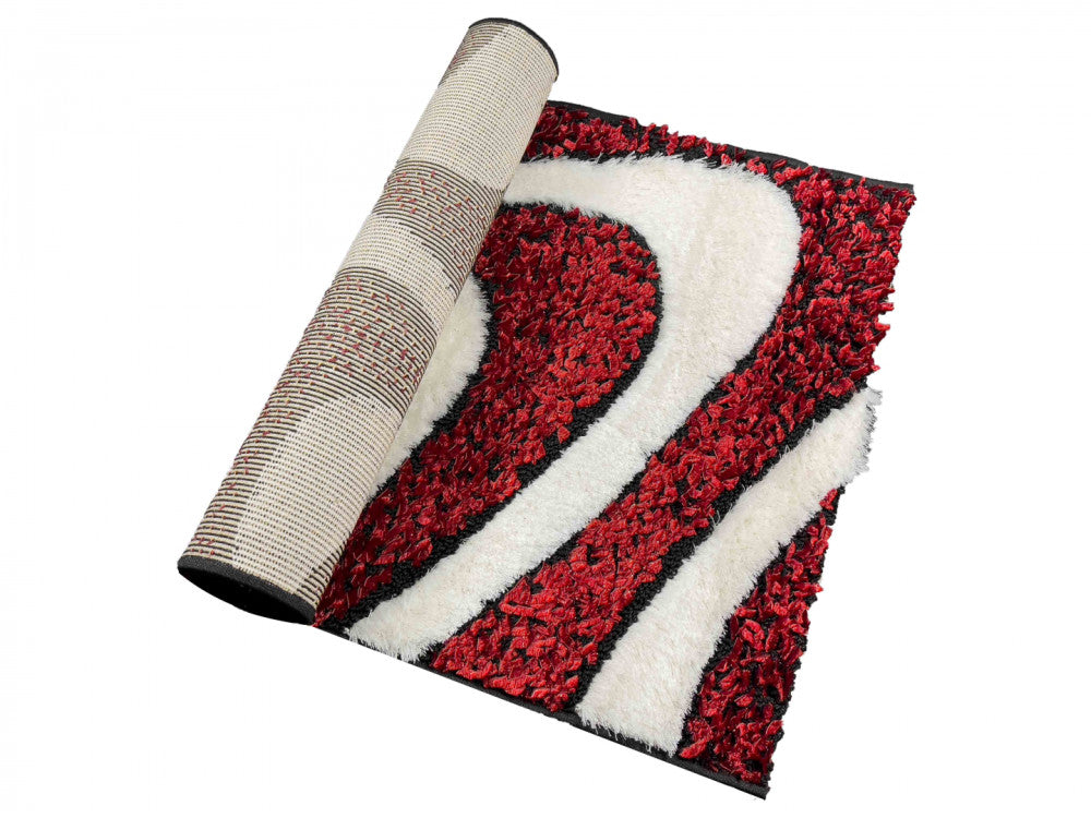 Piros-fehér hullámos futószőnyeg