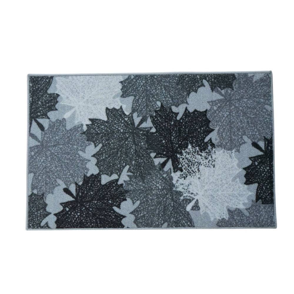 Lábtörlő - Levél mintás - Szürke