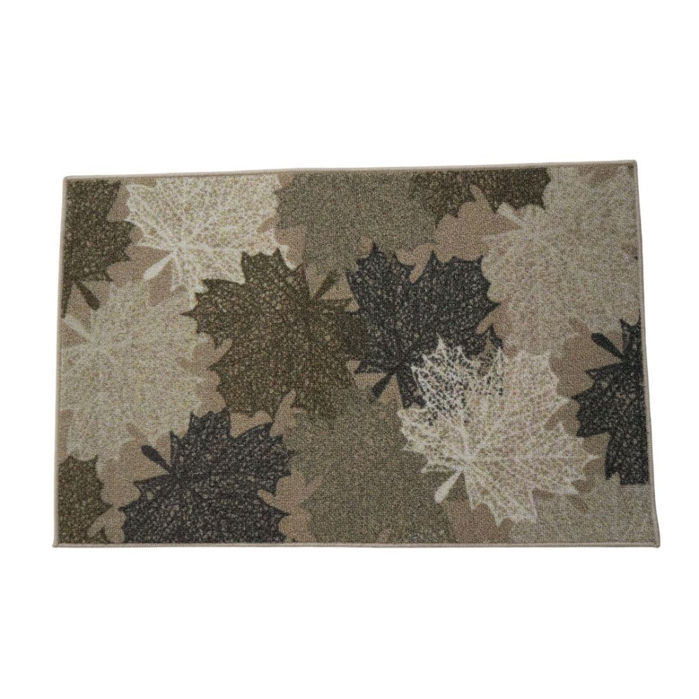 Lábtörlő - Levél mintás - Bézs