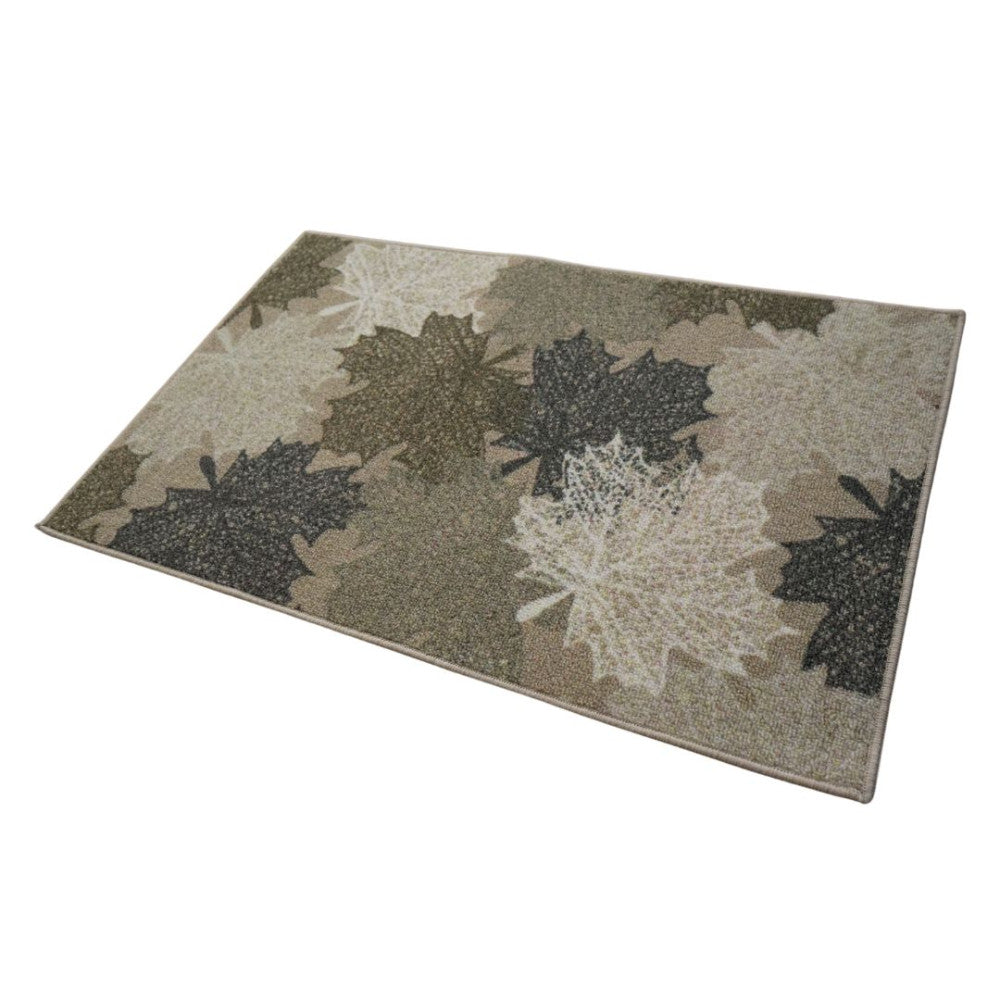 Lábtörlő - Levél mintás - Bézs