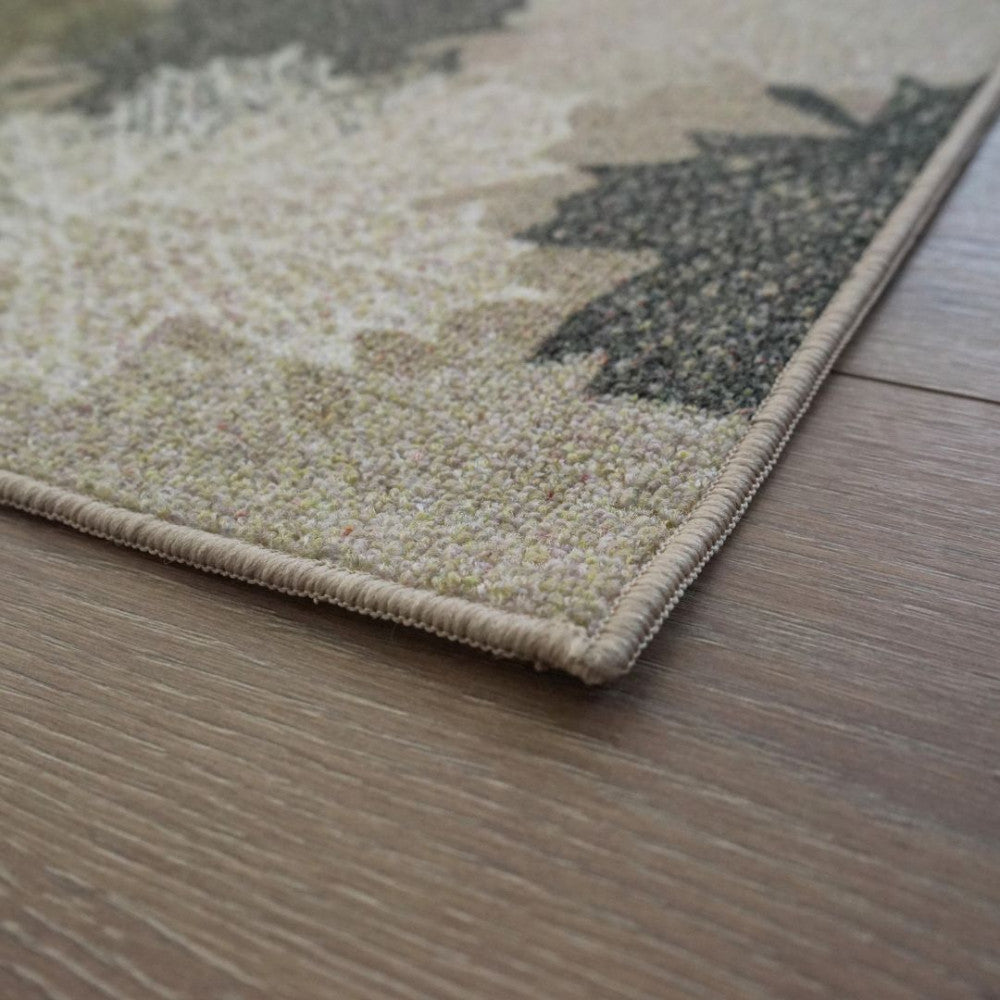Doormat - Leaf pattern - Beige