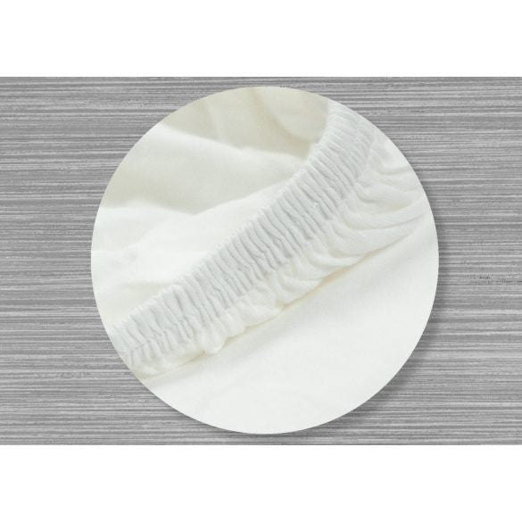 Pamut Jersey Basic Fehér Gumis Lepedő - 135 g/m2 - csomagos