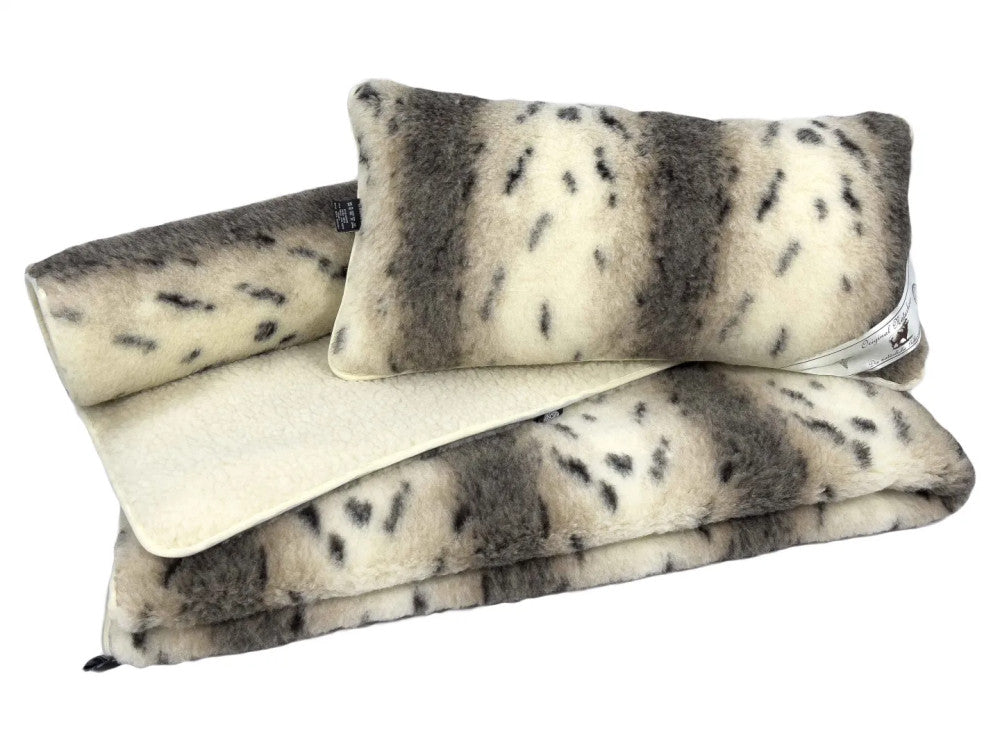 3-teiliges Wollset aus Merinowolle – Luchsmuster – 550 g/m²