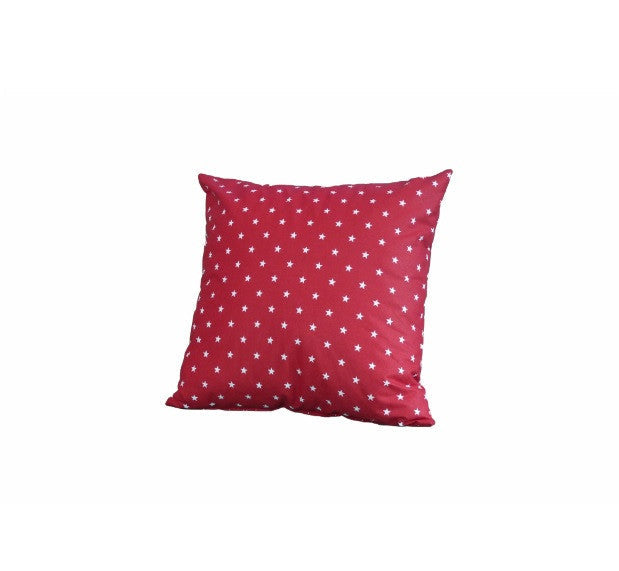 Red starry decorative pillow filled - 40x40 cm