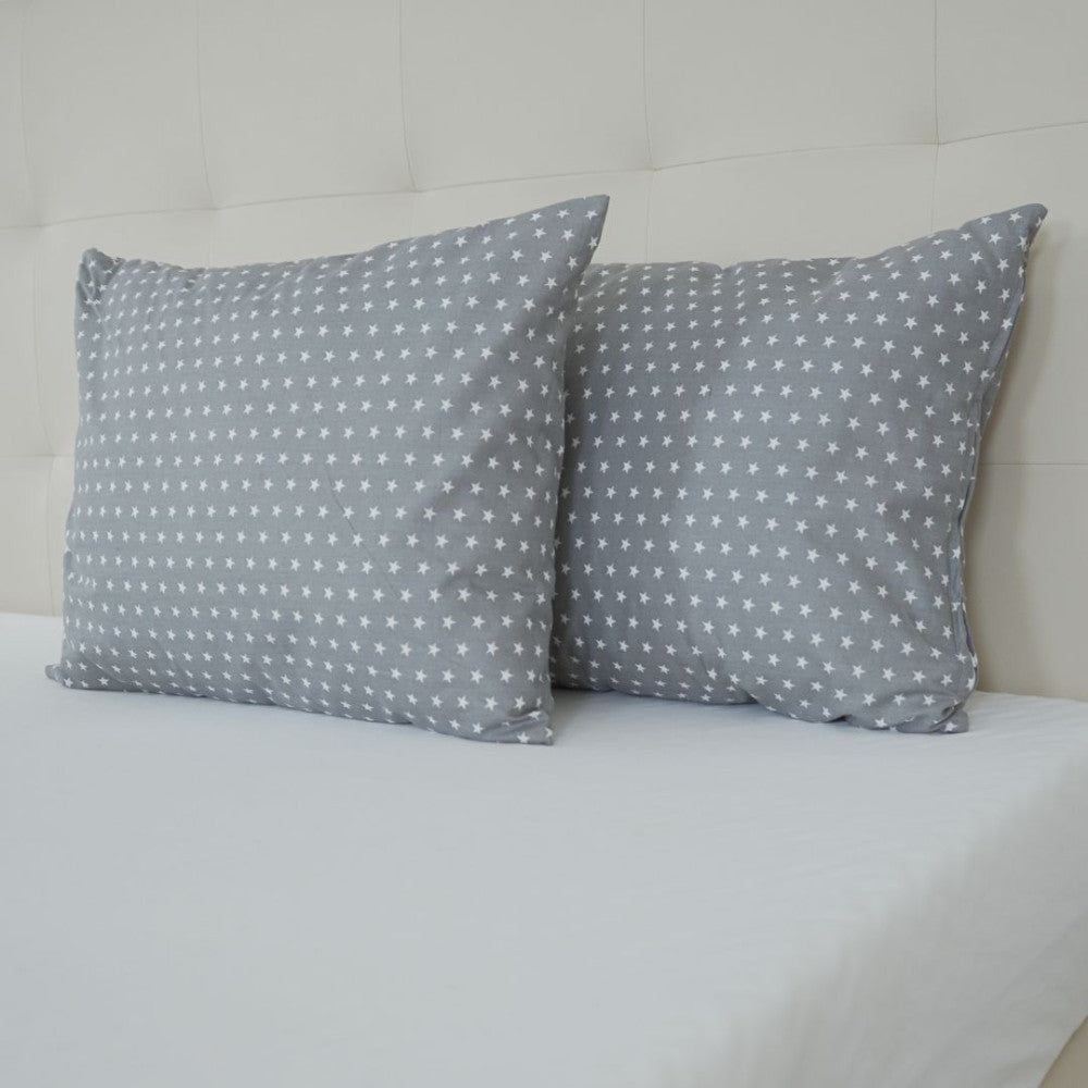 Szürke csillag cipzáras párna, betéttel