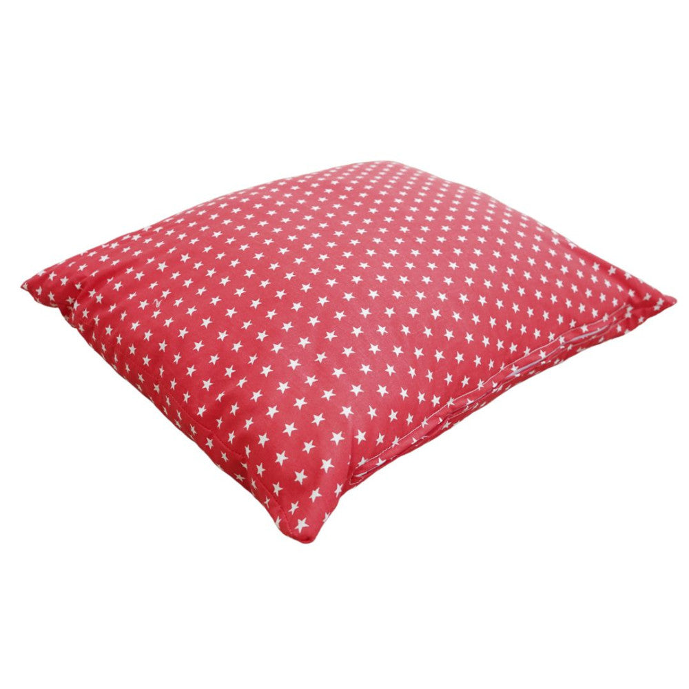 Red star zippered pillow with insert