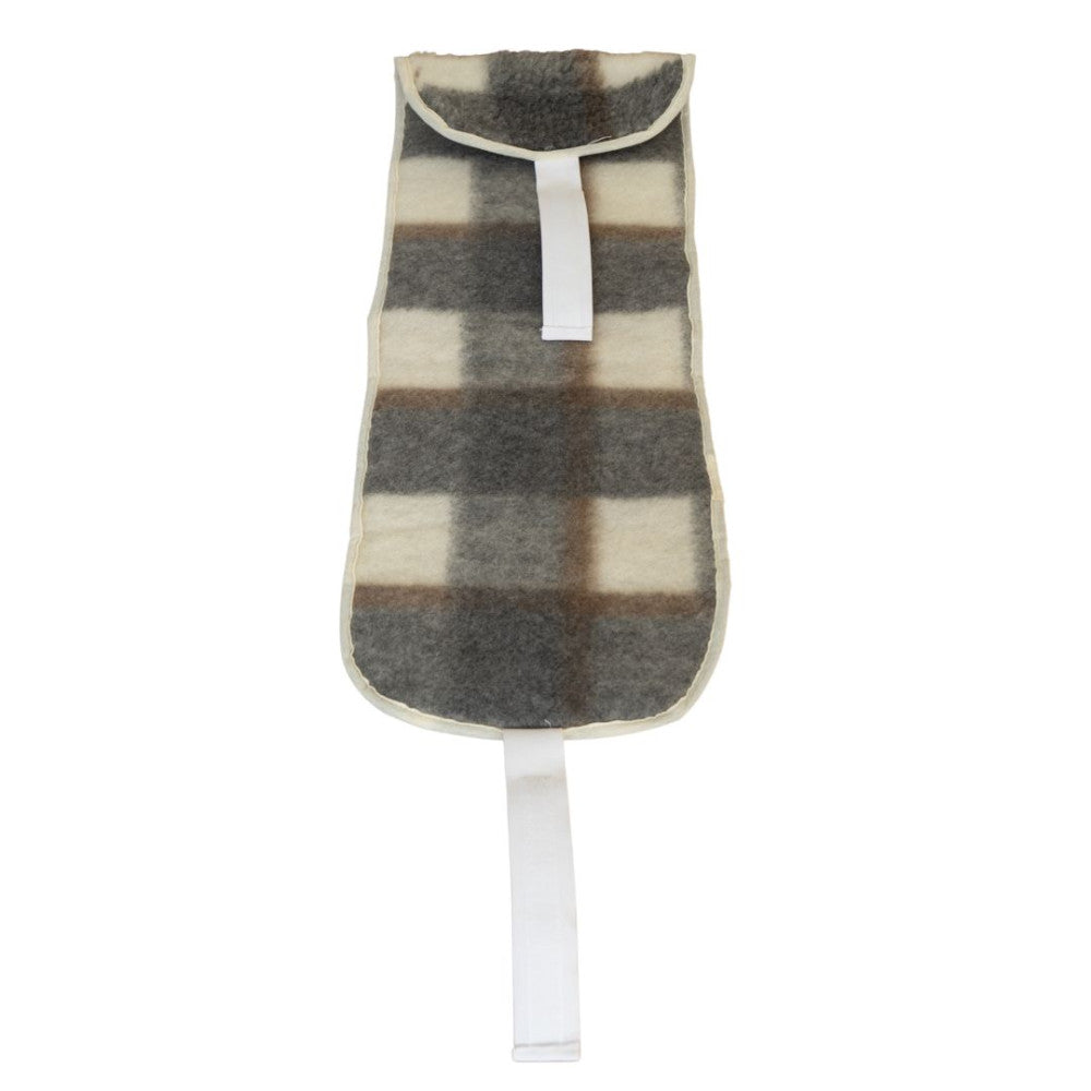 Nierenwärmer aus Wolle - 20x55 cm - mittel - grau kariert