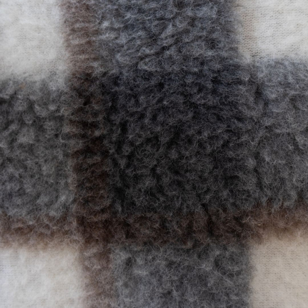 Nierenwärmer aus Wolle - 20x55 cm - mittel - grau kariert