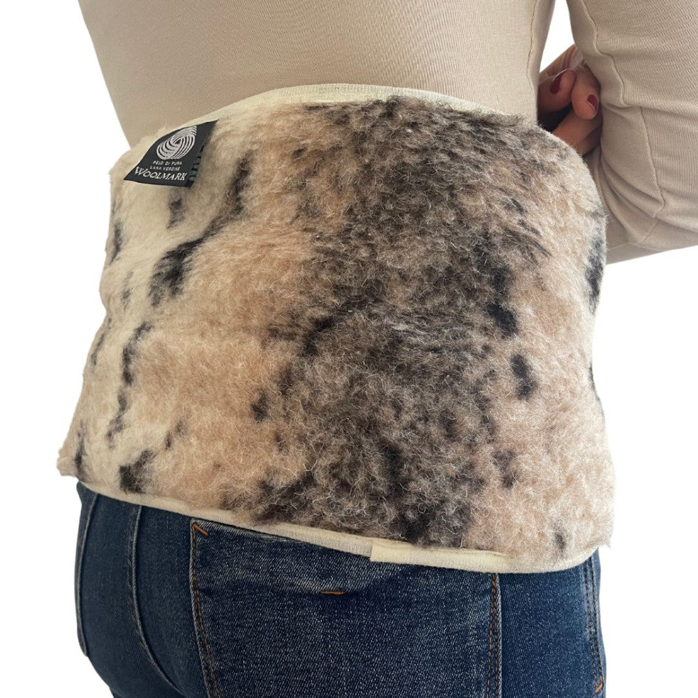 Nierenwärmer aus Wolle - 20x55 cm - mittel - gemustert