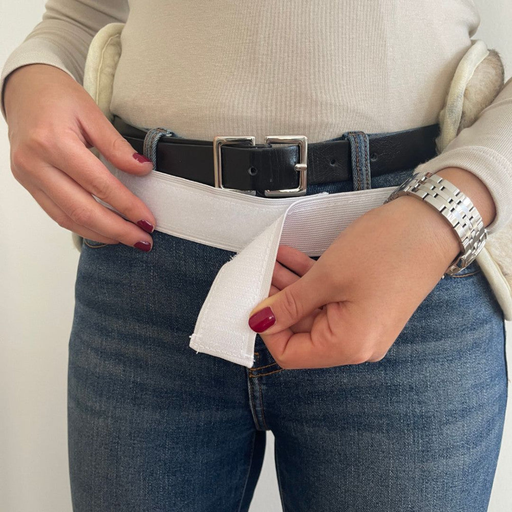 Nierenwärmer aus Wolle - 20x55 cm - mittel - gemustert