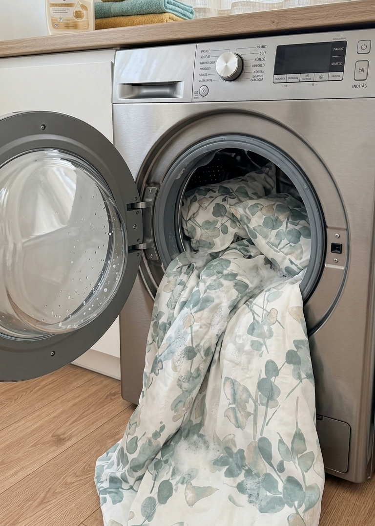 Eucalyptus szatén ágyneműhuzat – spa hangulat a hálószobában