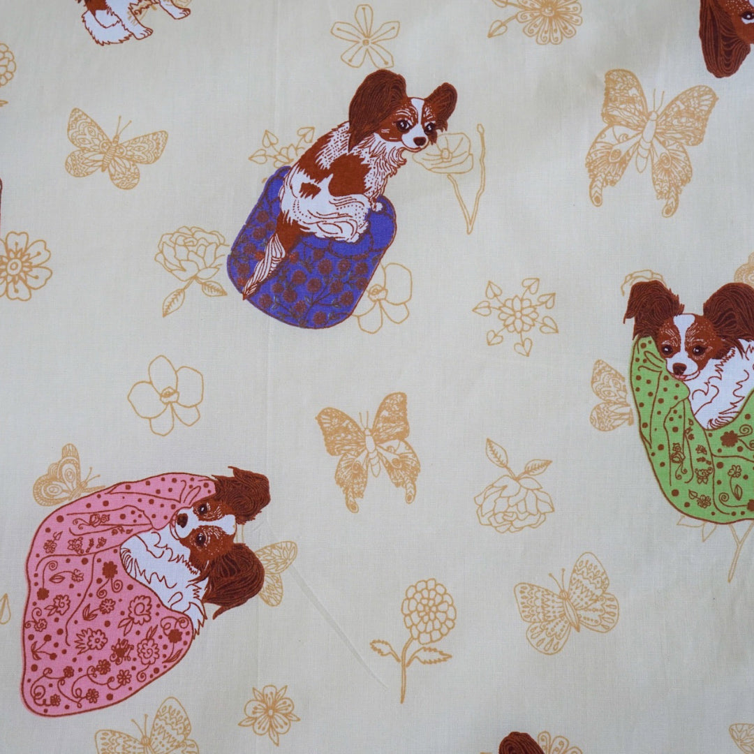 Pamut ágyneműhuzat garnitúra - Bézs kutyás mintával