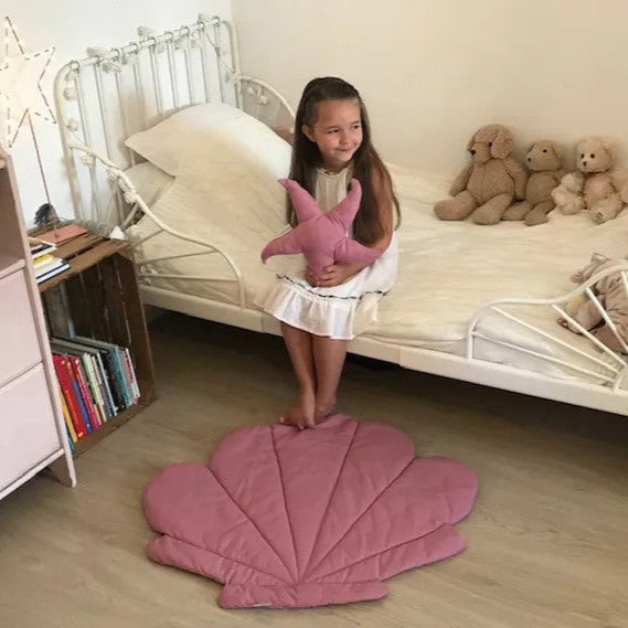 Muschel-Spielmatte und Decke für Kinder - Mauve