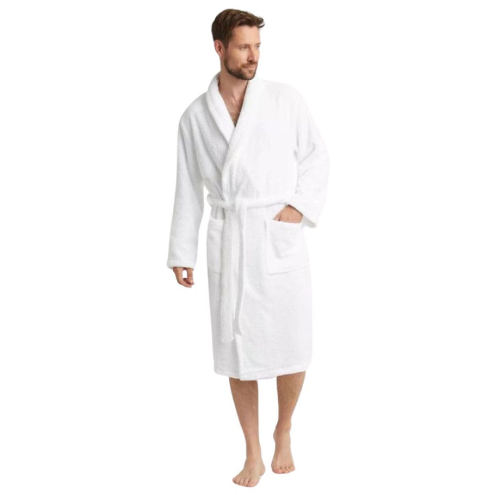 Hotelbademantel weiß Frottee Schalkragen - Premium Qualität! - 400 g/m² - verpackt