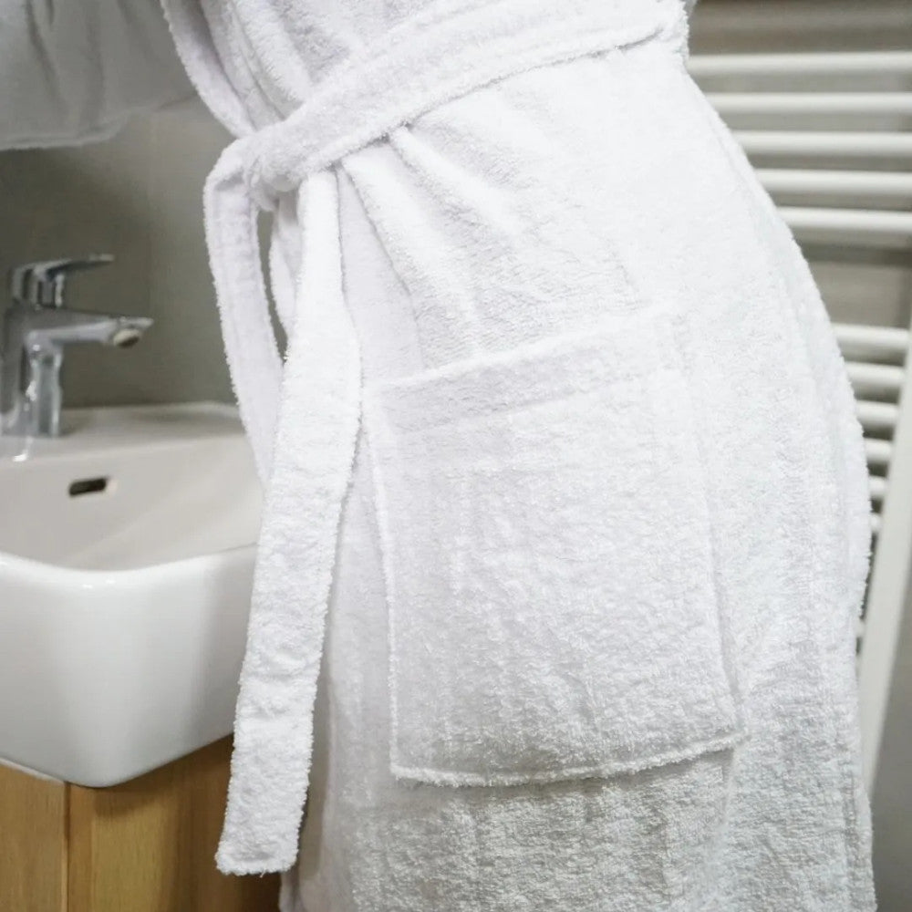 Hotel-Frottee-Schalkragen-Bademantel – 360-380 g/m²