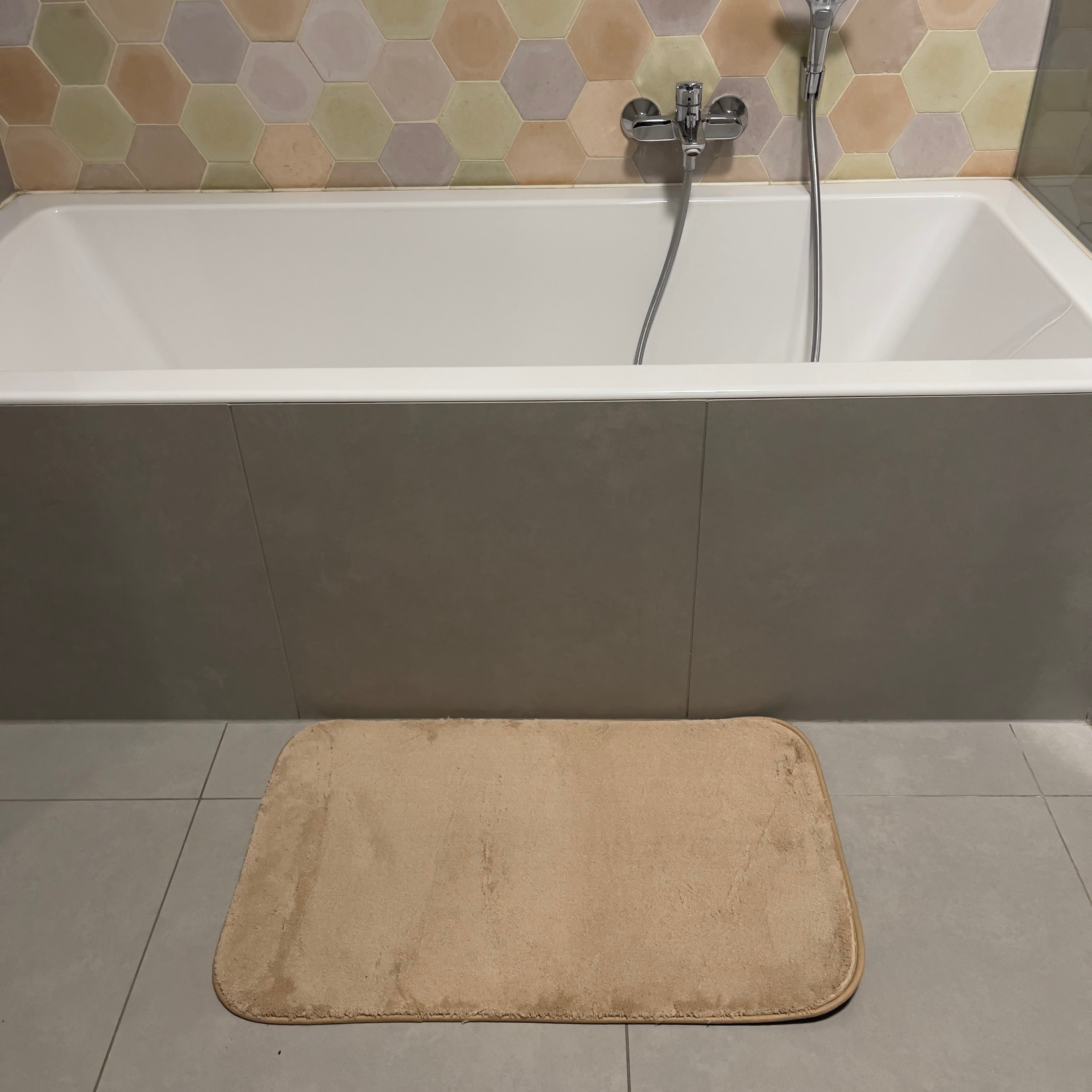 Beige bath mat set - 2 pieces - 50x80, 40x50 cm