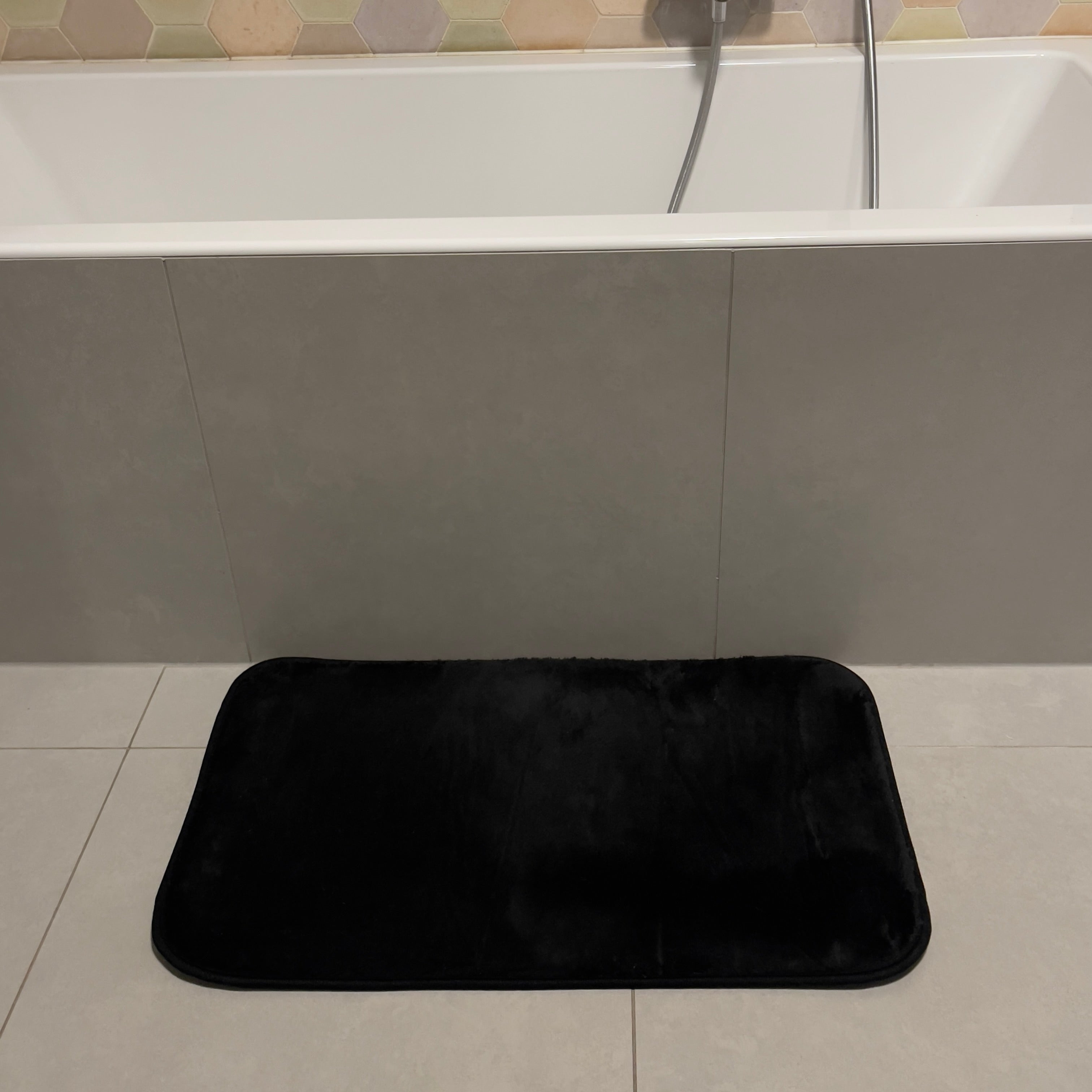 Black bathroom rug set - 2 pieces - 50x80, 40x50 cm