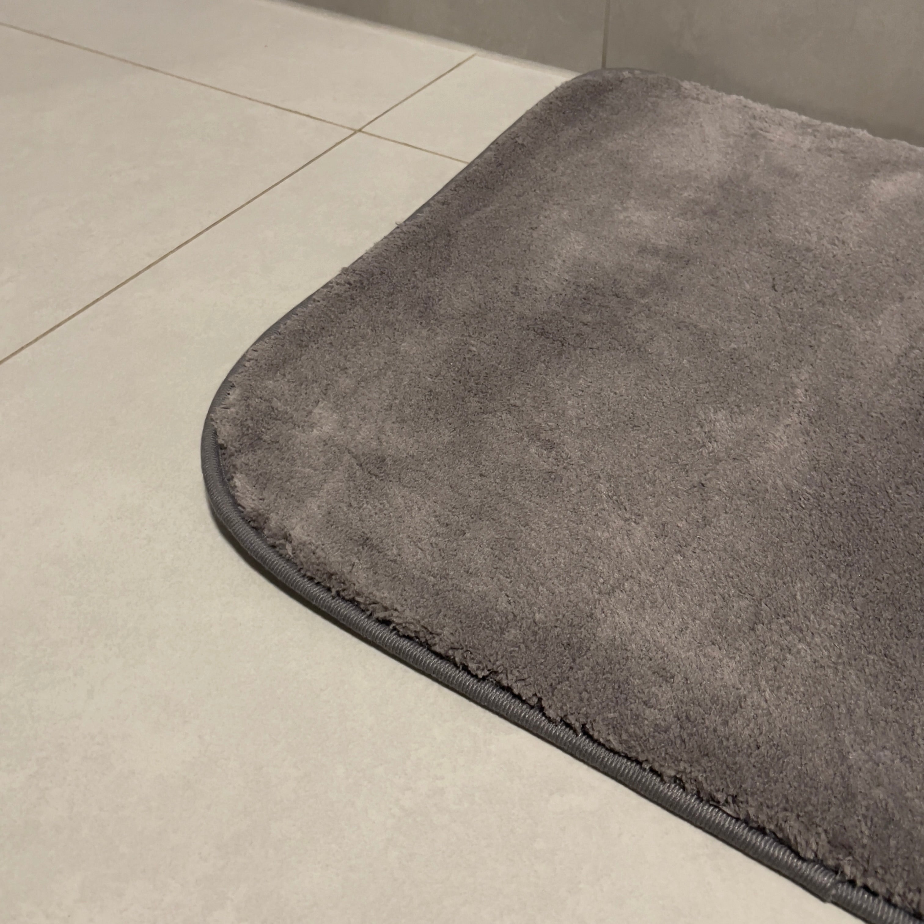 Graphite gray bathroom rug set - 2 pieces - 50x80, 40x50 cm