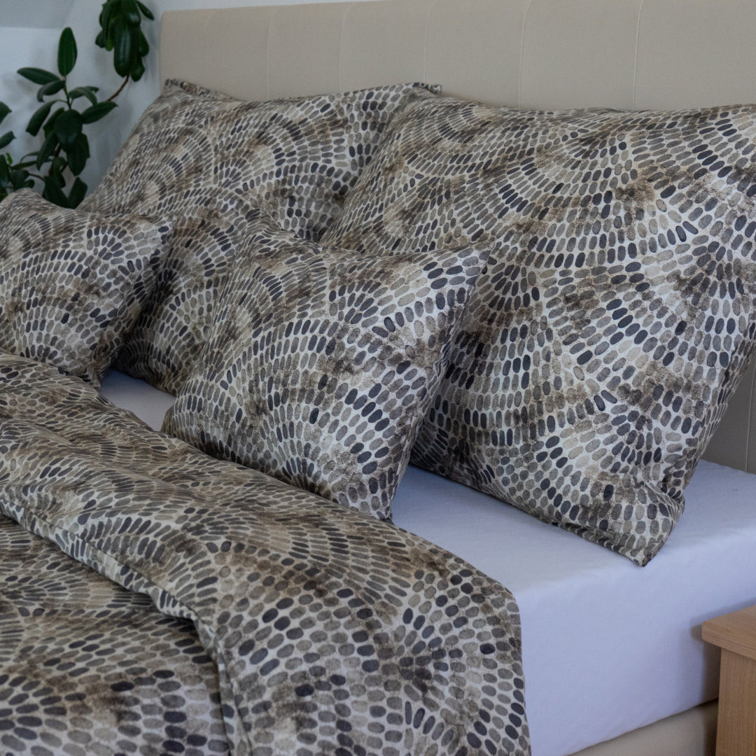 Patterned satin bed linen set - TC 300