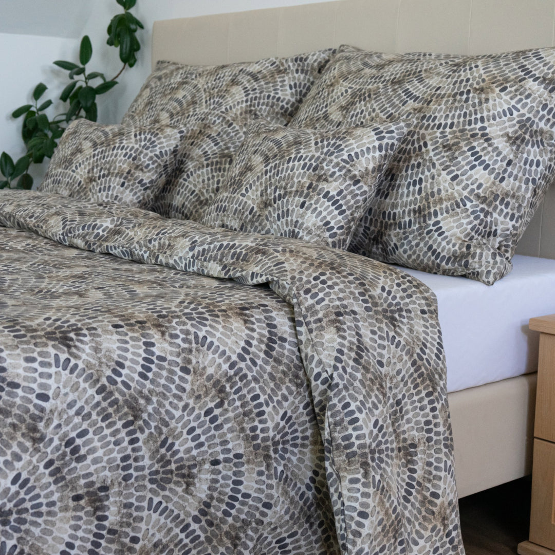 Gemusterte Satin-Bettwäschegarnitur - TC 300