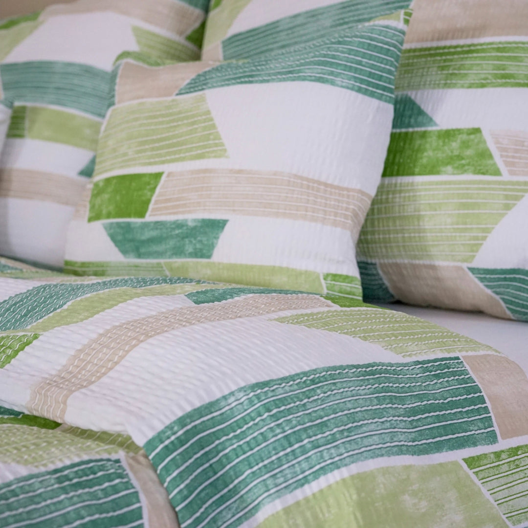 Krepp ágyneműhuzat garnitúra - Zöld mintás